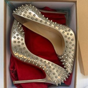 Christian Louboutin Studded Gold Heels